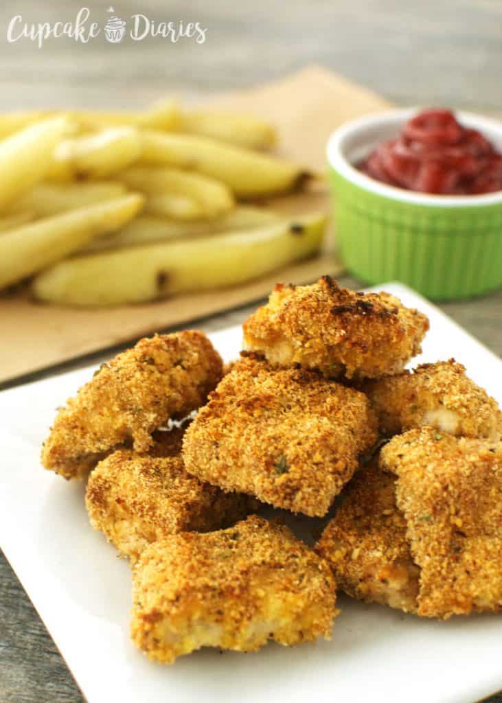 Baked Chicken Nuggets and Fries