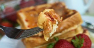 Strawberry French Toast with Warm Buttermilk Syrup