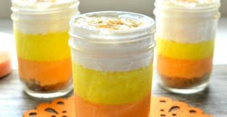 Candy Corn Cheesecakes