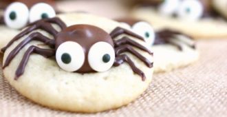 Halloween Sugar Cookie and Caramel Spider Cookies