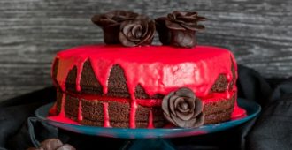 Bloody Good Double Chocolate Halloween Cake