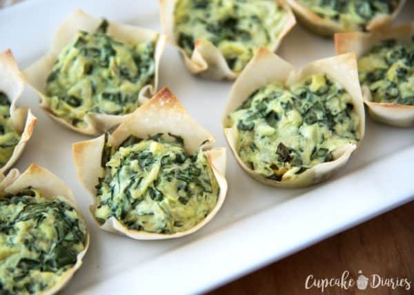 Spinach and Artichoke Dip Cups - Cupcake Diaries