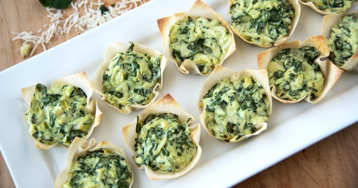 Spinach and Artichoke Dip Cups - Cupcake Diaries