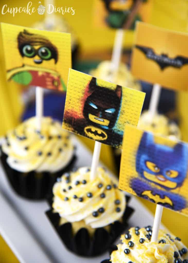 Lego Batman Cupcakes With Free Printable Toppers - Cupcake Diaries