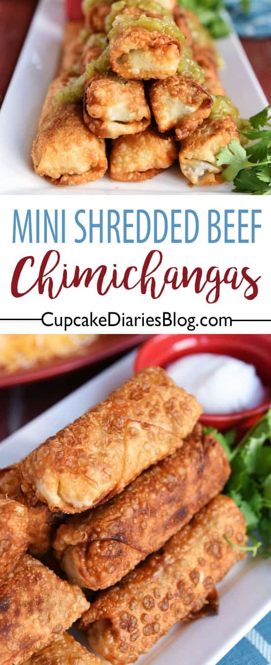 Mini Shredded Beef Chimichangas
