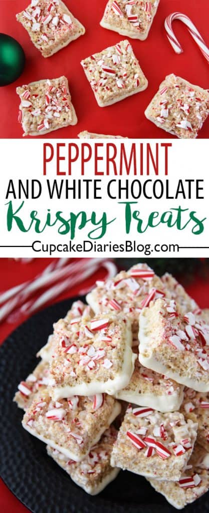 Peppermint and White Chocolate Krispy Treats