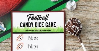 The kids are going to love playing this Football Candy Dice Game during the Super Bowl or at a football themed birthday party!