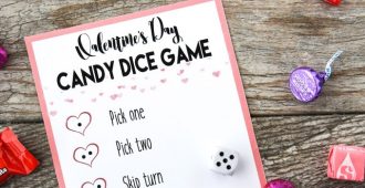 Valentine's Day Candy Dice Game - A perfect game to play during a classroom party or at home with the family!