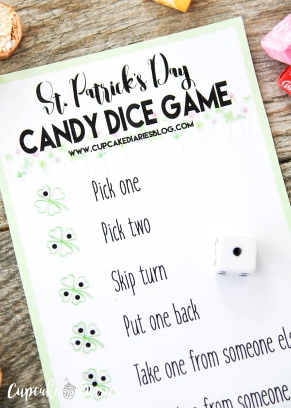 St. Patrick’s Day Candy Dice Game - Cupcake Diaries