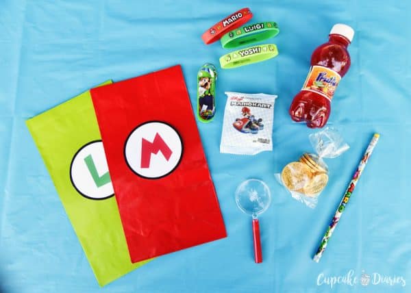 Super Mario Bros. Birthday Party Goody Bags with Free Printable Tags