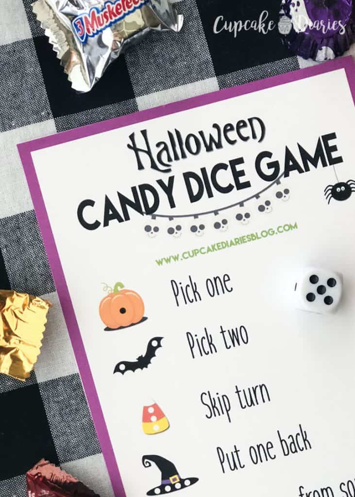 Halloween Candy Dice Game - Cupcake Diaries