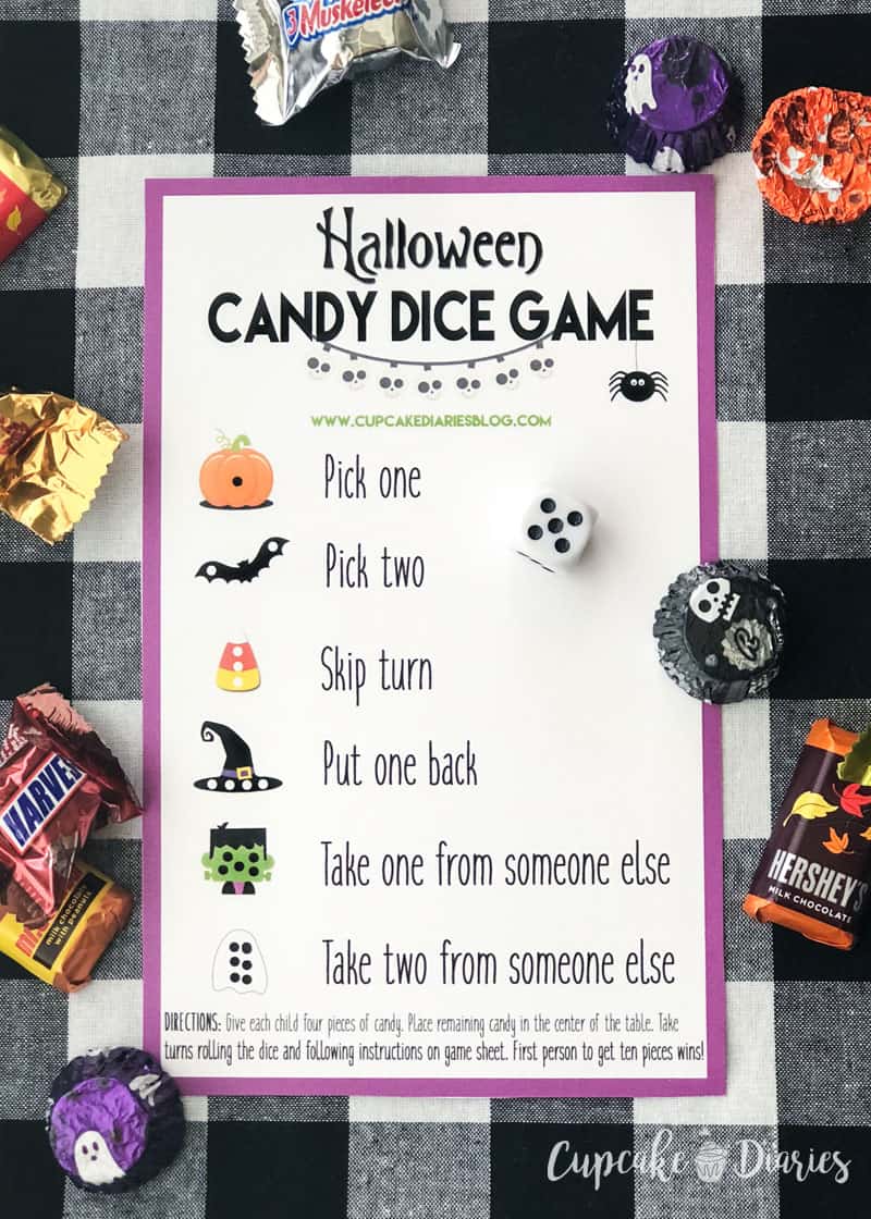 Halloween Candy Dice Game Cupcake Diaries