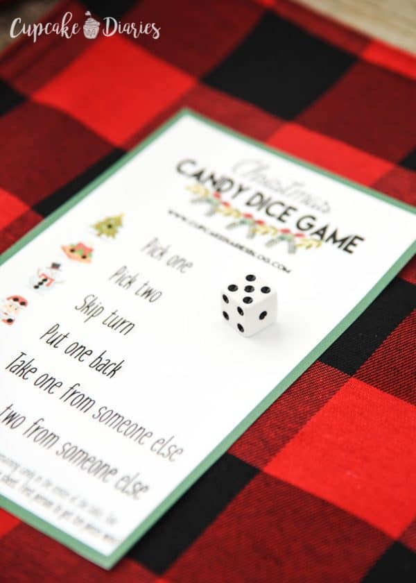 Christmas Candy Dice Game - Printable Game for Kids - Cupcake Diaries