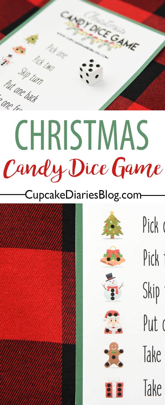 Christmas Candy Dice Game Printable Game For Kids Cupcake Diaries