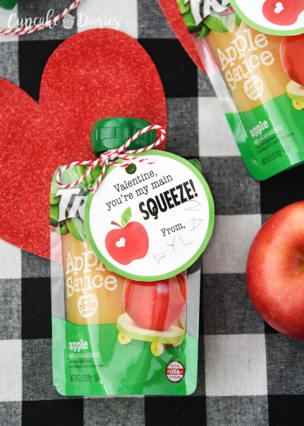 Applesauce Valentines for Preschoolers and Kids Free Printable