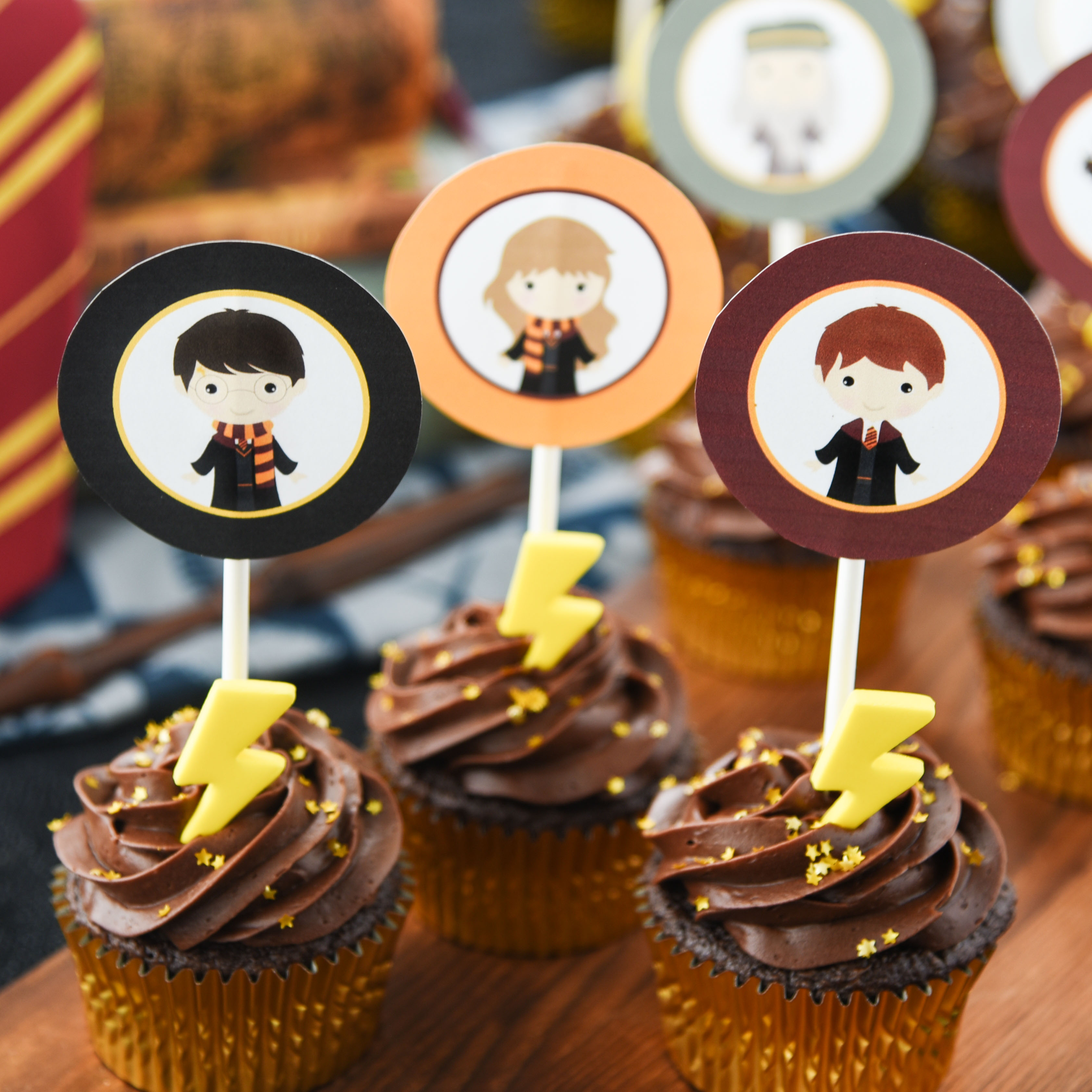 Harry Potter Cupcakes with Printable Toppers - Cupcake Diaries