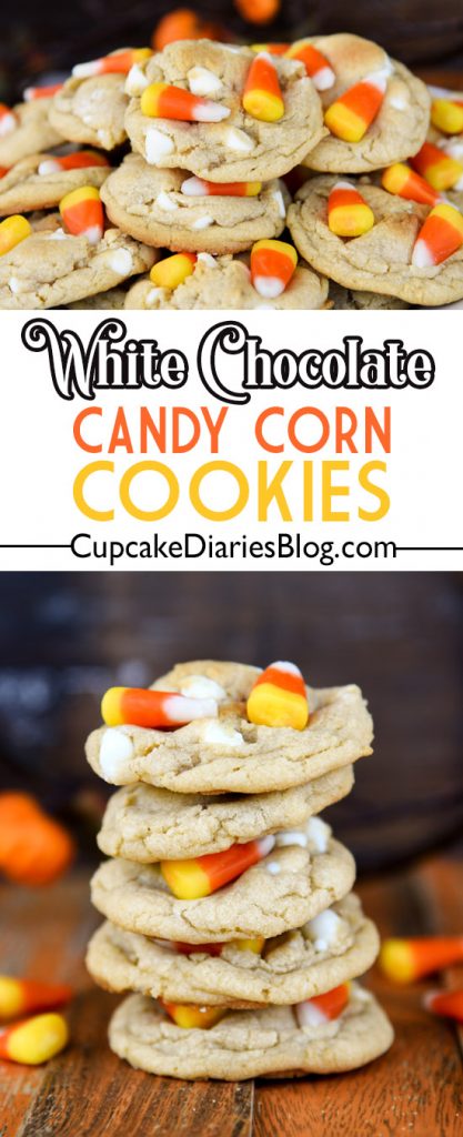 White Chocolate Candy Corn Cookies - Cupcake Diaries