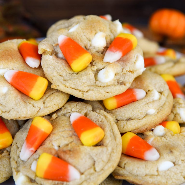 White Chocolate Candy Corn Cookies - Cupcake Diaries